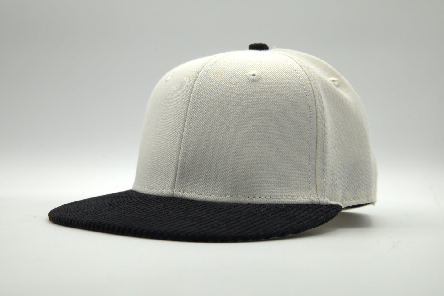 Wool Blended 2-Tone Flat Brim Fitted w/ Corduroy Brim
