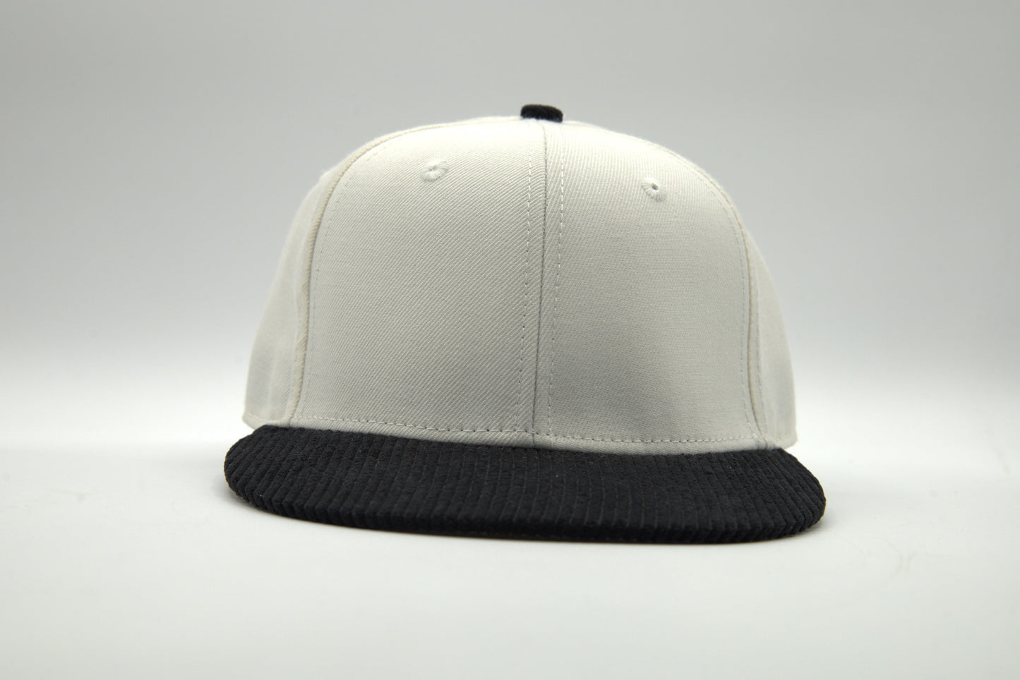 Wool Blended 2-Tone Flat Brim Fitted w/ Corduroy Brim