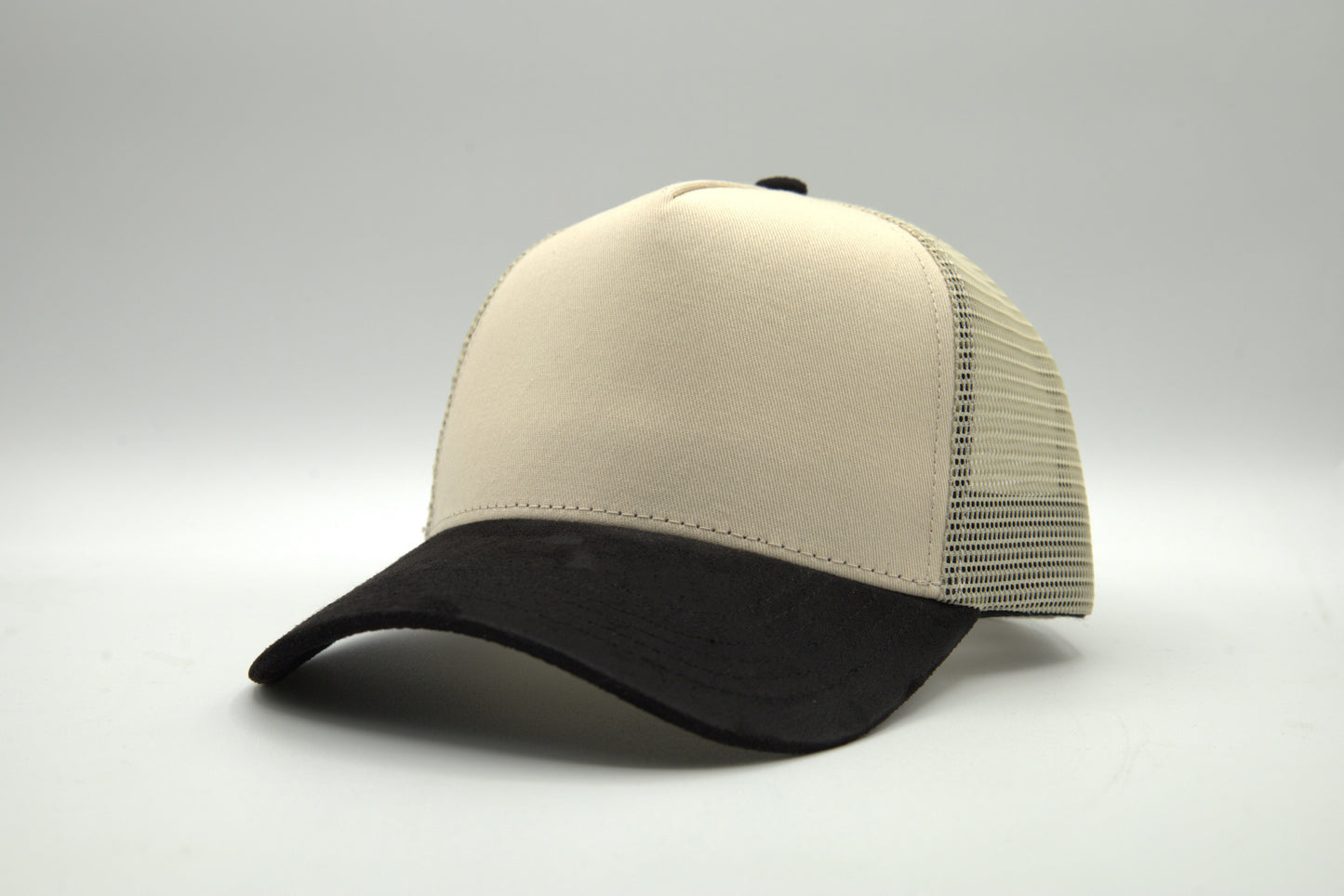 Premium Suede Brim 2-Tone Trucker Snapback