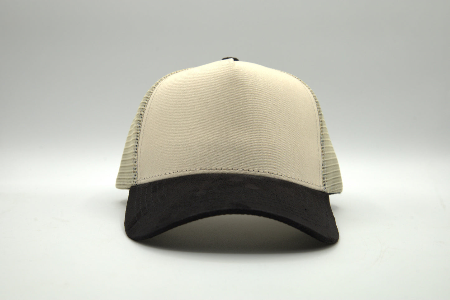 Premium Suede Brim 2-Tone Trucker Snapback