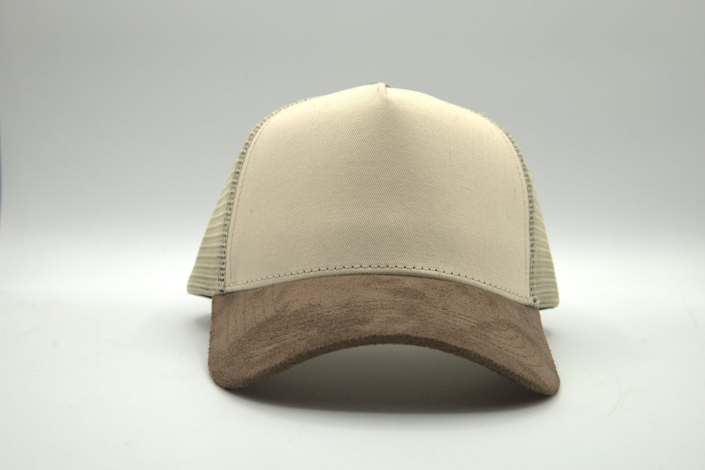 Premium Suede Brim 2-Tone Trucker Snapback