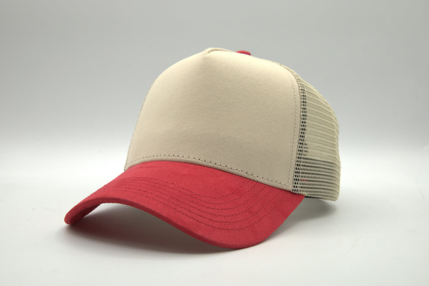 Premium Suede Brim 2-Tone Trucker Snapback
