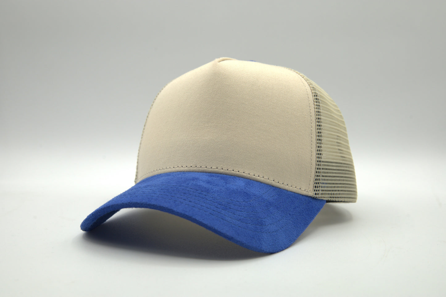 Premium Suede Brim 2-Tone Trucker Snapback