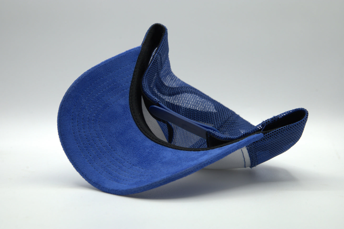 Premium Suede Brim White Front Trucker Snapback