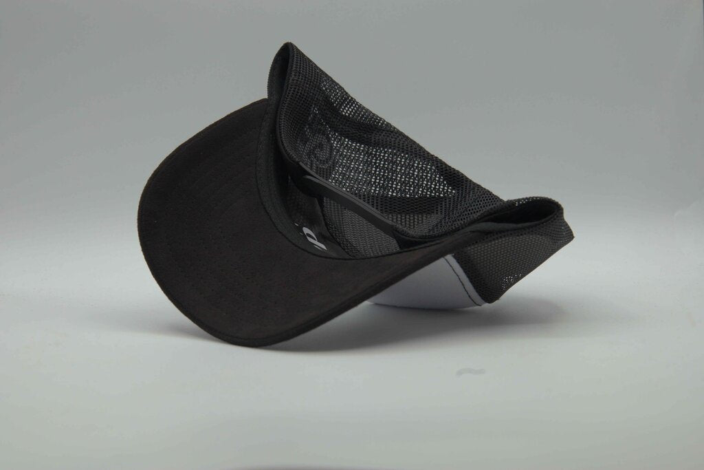 Premium Suede Brim White Front Trucker Snapback