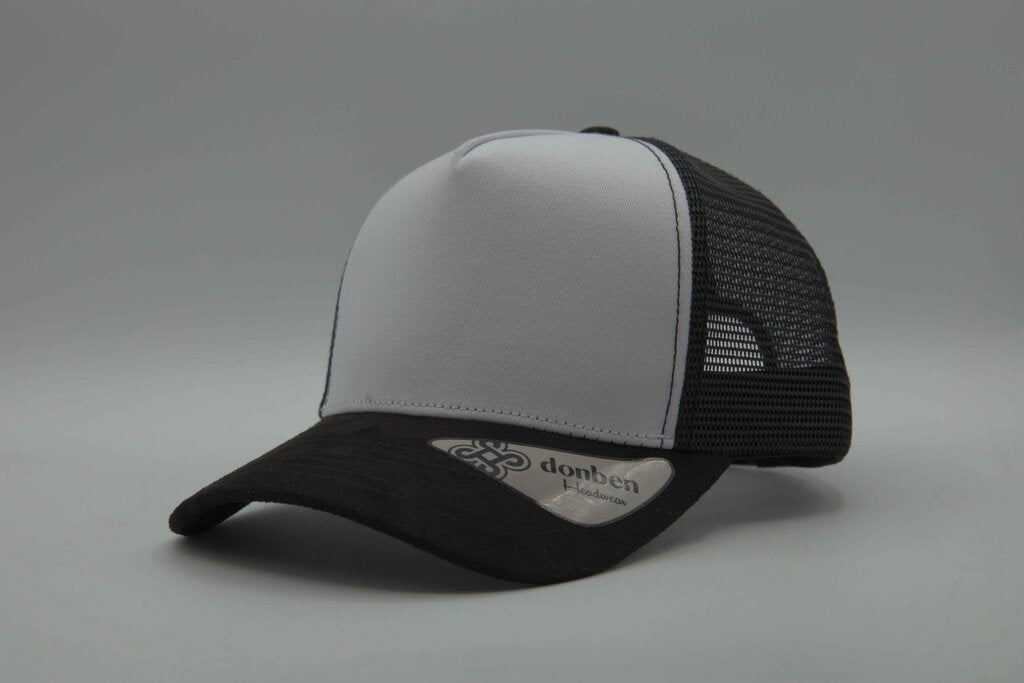 Premium Suede Brim White Front Trucker Snapback